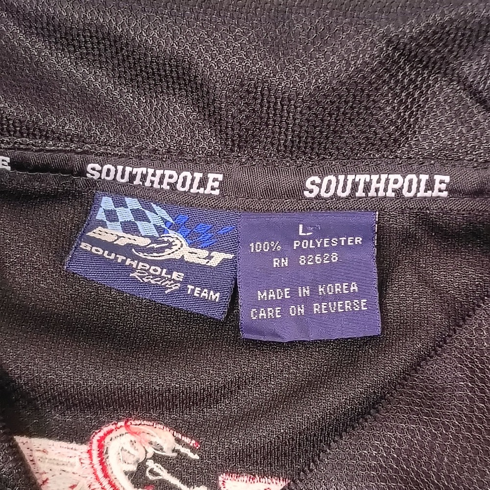 Vintage Southpole Racing Team Jersey Black Silver DRT Drag Racing Mens Large L - Picture 4 of 13